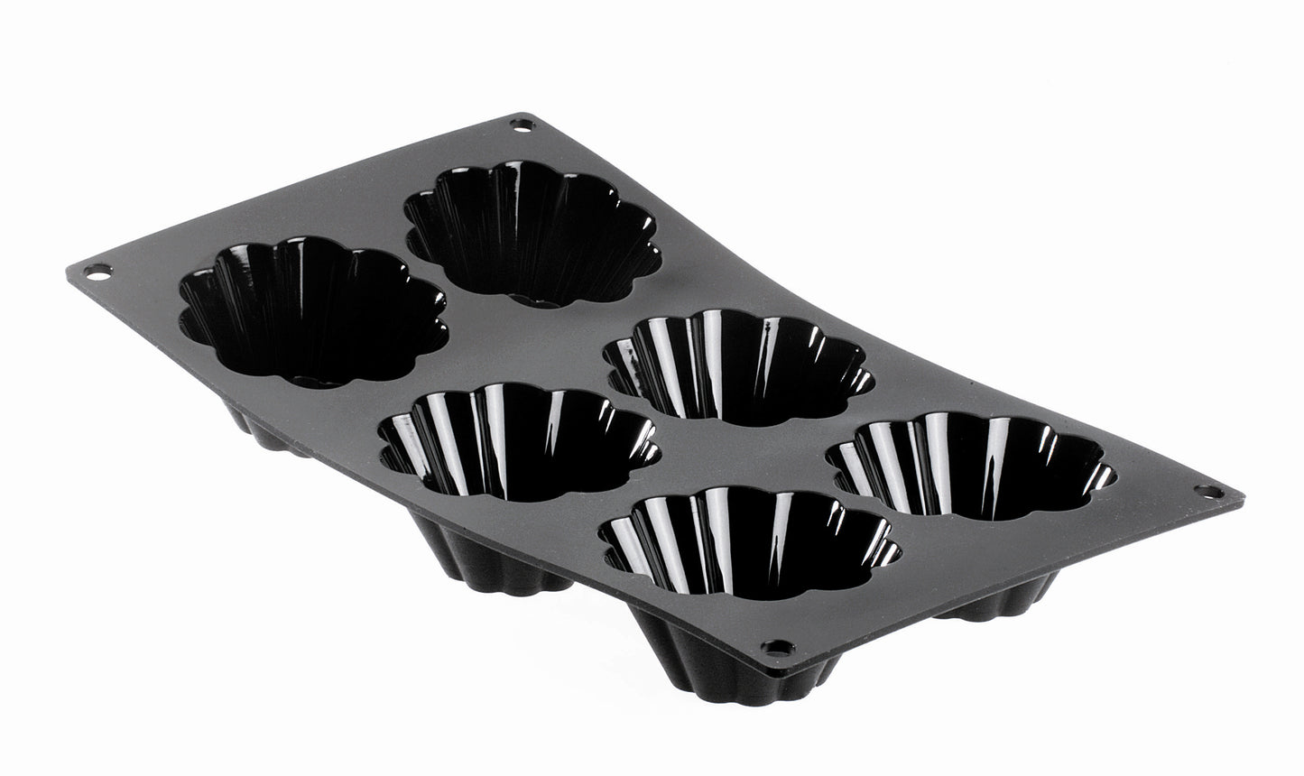 Moul'flex 6 Small Fluted Brioche Mould by De Buyer