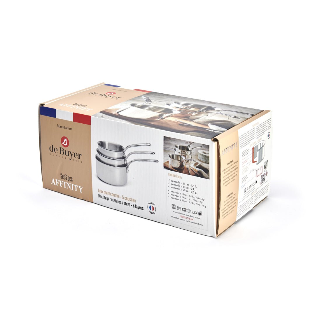 De Buyer Affinity 3 Piece Saucepan Set - De Buyer UK