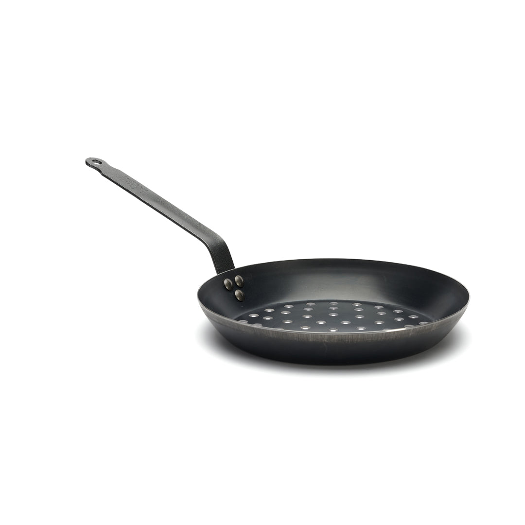 Blue Steel 28cm Chestnut Pan by De Buyer