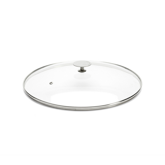 De Buyer 36cm Glass Lid with Stainless Steel Knob