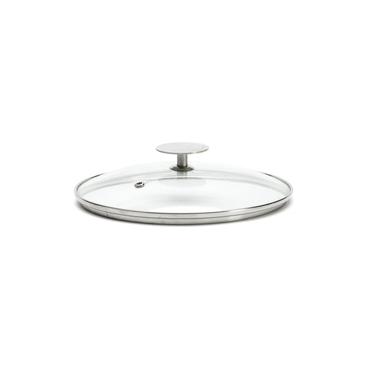 De Buyer 18cm Glass Lid with Stainless Steel Knob