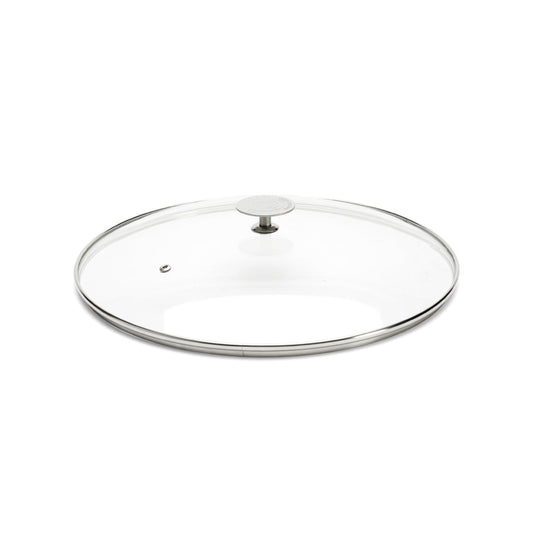 De Buyer 32cm Glass Lid with Stainless Steel Knob