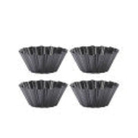 De Buyer set of four 10cm brioche moulds in coated steel