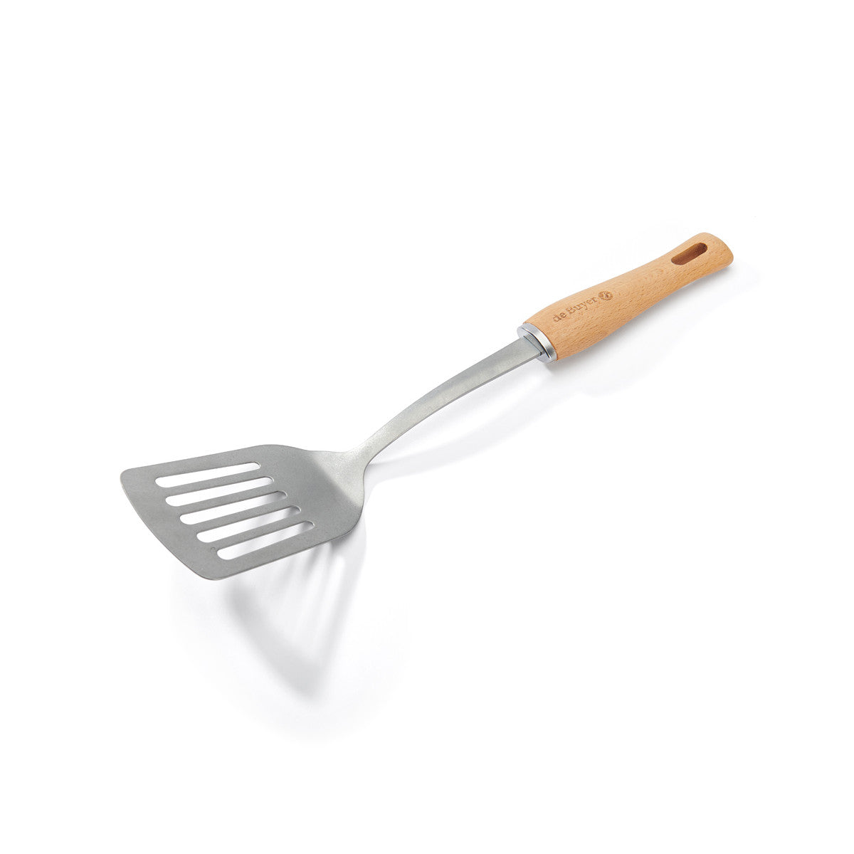 Spatula with wooden handle on a white background