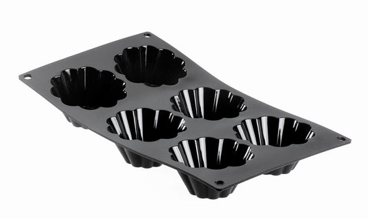 Moul'flex 6 Small Fluted Brioche Mould by De Buyer