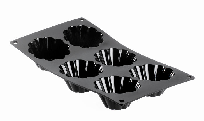 Moul'flex 6 Small Fluted Brioche Mould by De Buyer