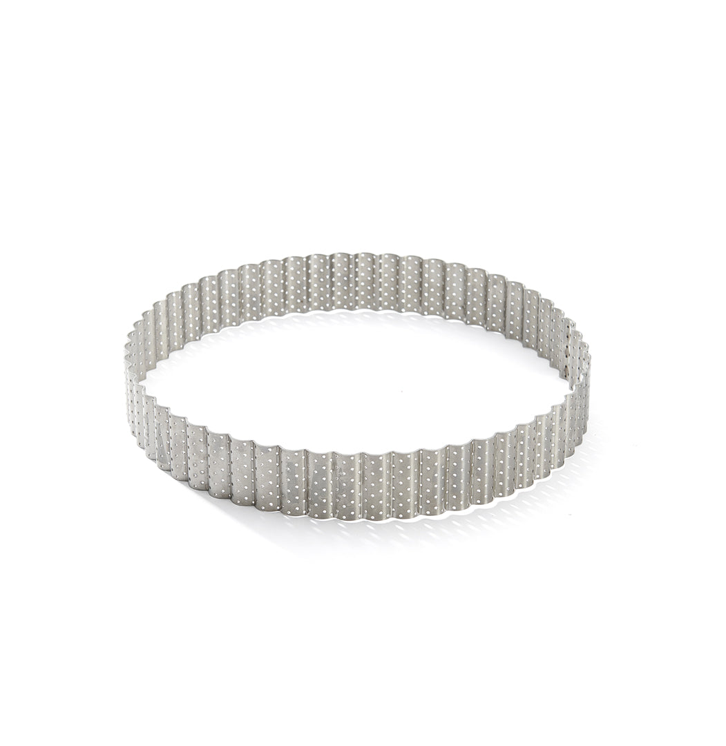 Perforated Round Fluted Tart Rings by De Buyer