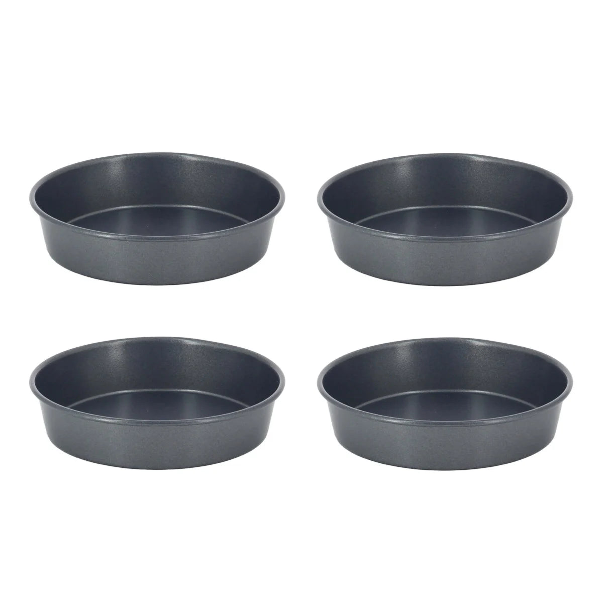 De Buyer set of four 10cm plain non-stick coated steel tartlet moulds