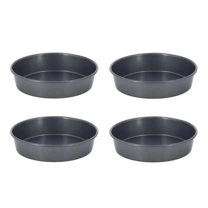 De Buyer set of four 10cm plain non-stick coated steel tartlet moulds