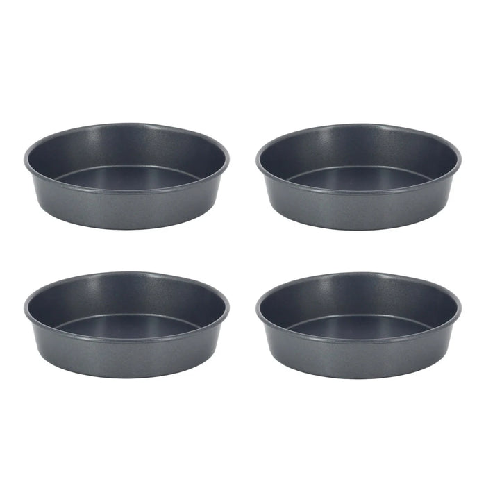 De Buyer set of four 10cm plain non-stick coated steel tartlet moulds