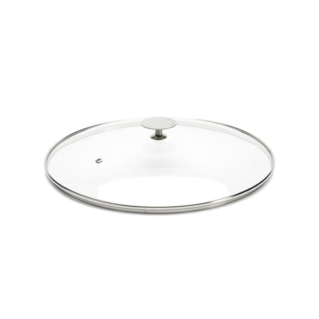 De Buyer 32cm Glass Lid with Stainless Steel Knob - De Buyer UK