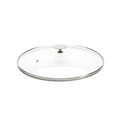 De Buyer 32cm Glass Lid with Stainless Steel Knob - De Buyer UK