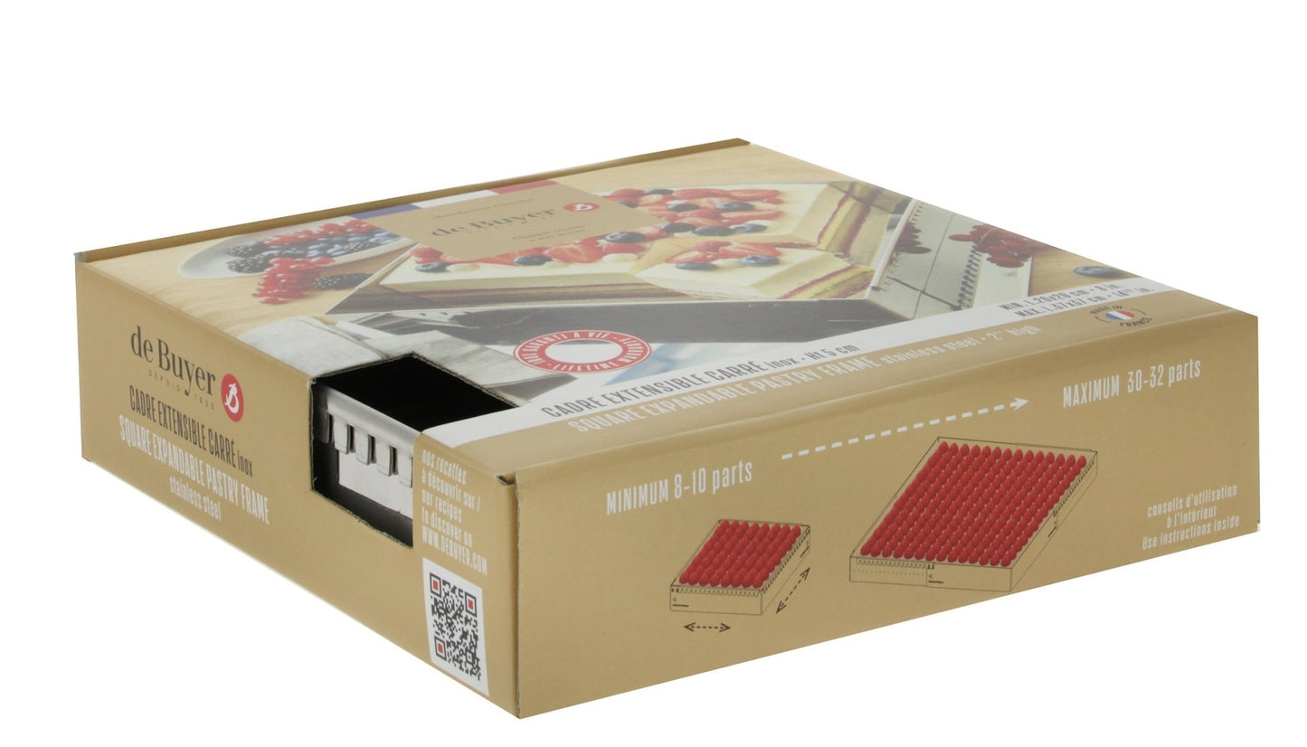 De Buyer Adjustable 37 x 37cm Pastry Square Frame - De Buyer UK