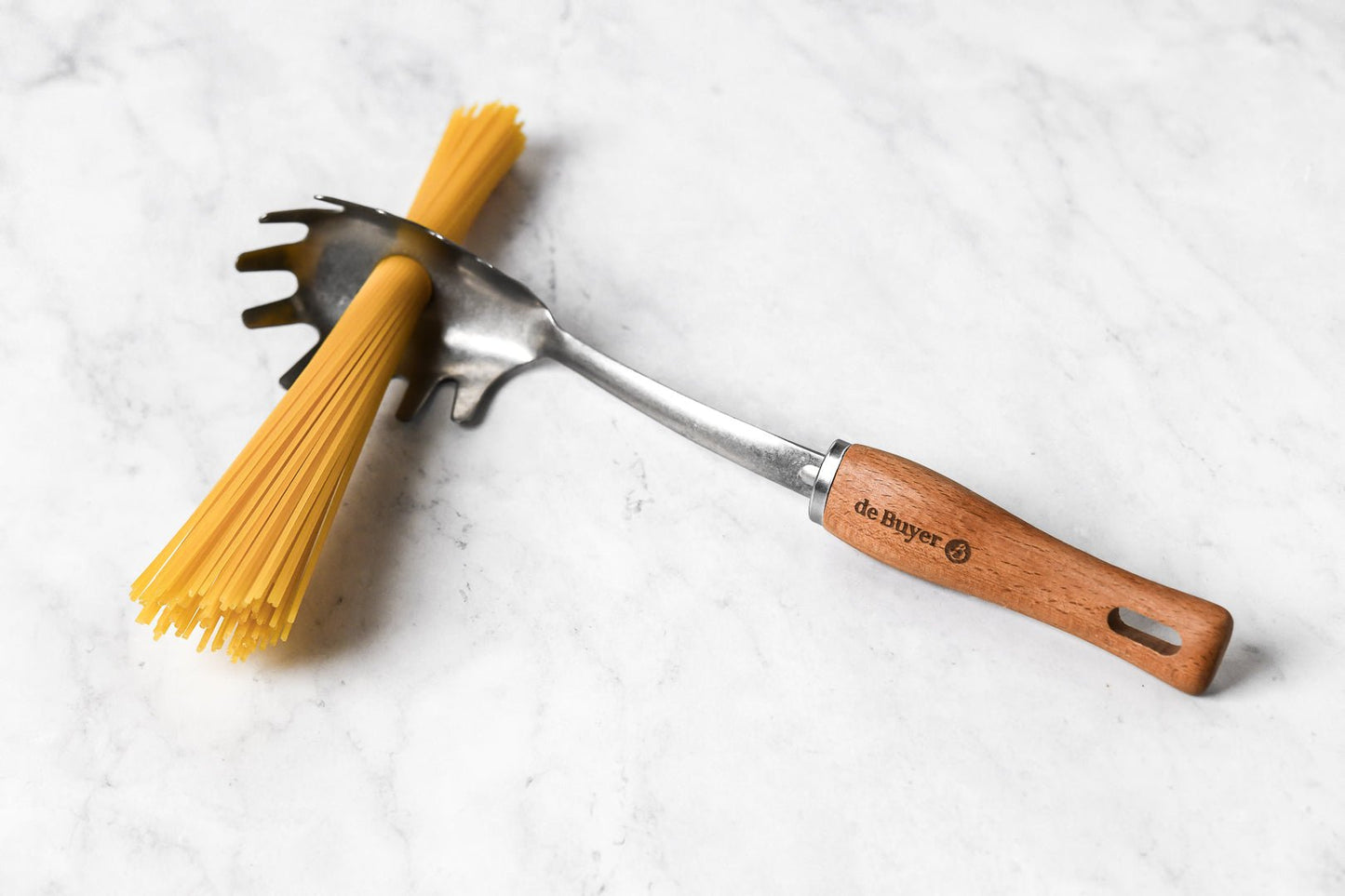 De Buyer B Bois 33cm Stainless Steel Spaghetti Spoon - De Buyer UK