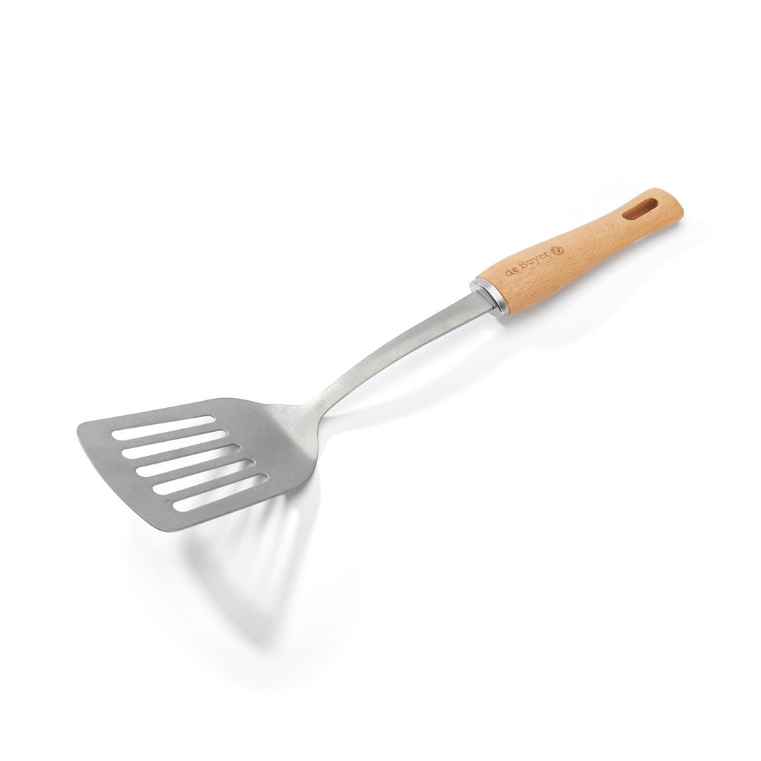 De Buyer B Bois 35cm Stainless Steel Slotted Spatula - De Buyer UK