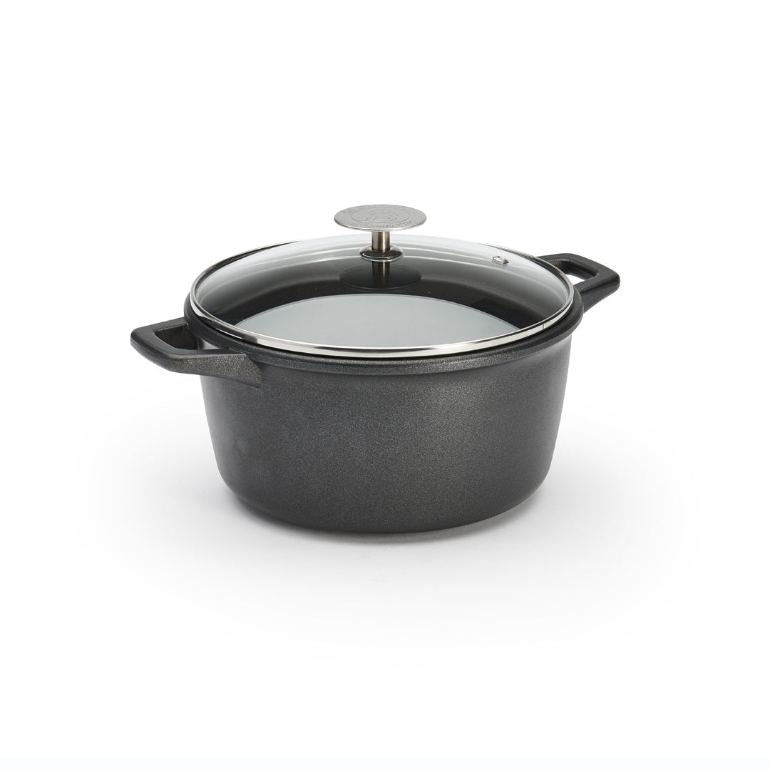 De Buyer Choc Extreme 20cm Non - Stick Stewpan with 2 Handles & Glass Lid - De Buyer UK