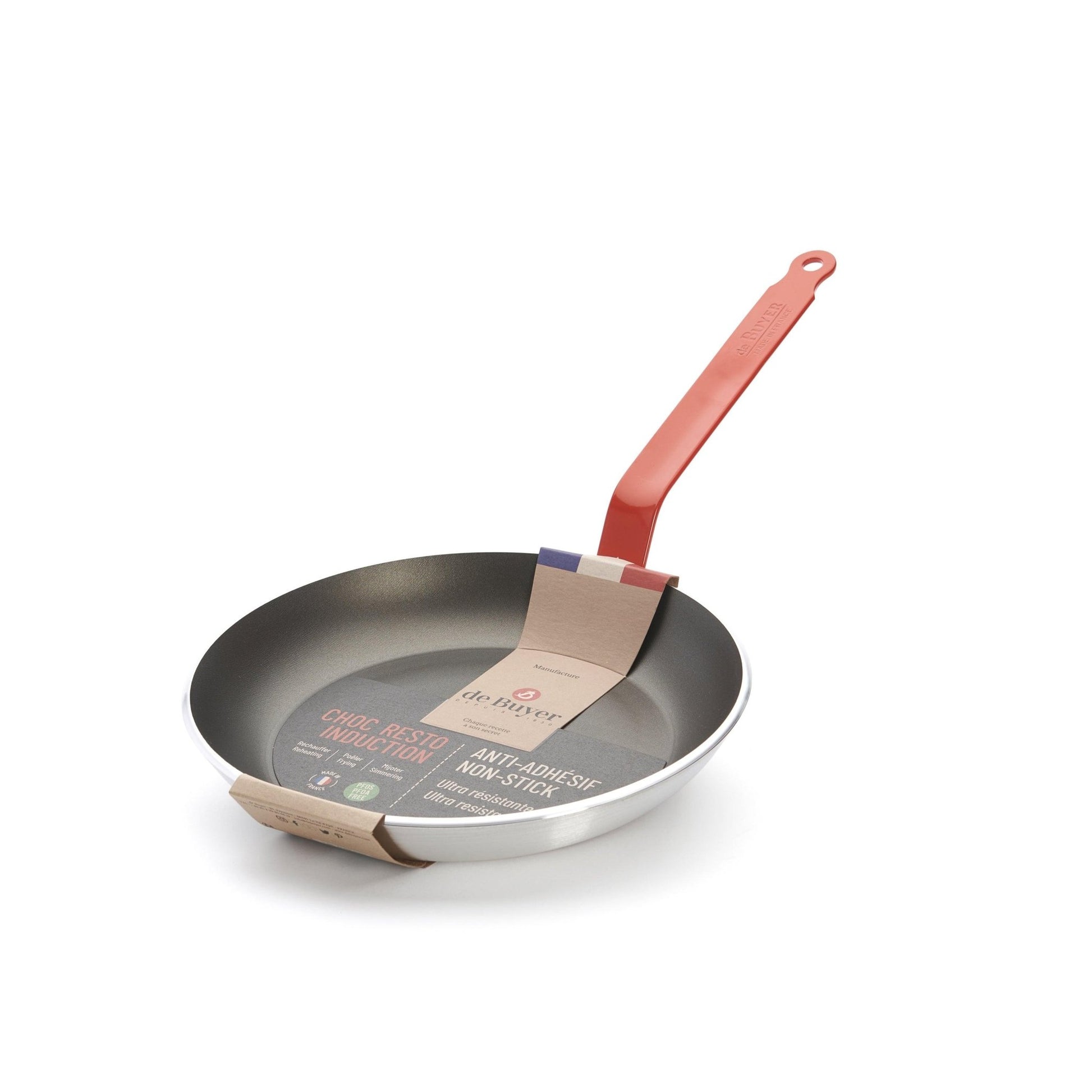 De Buyer Choc Resto 28cm Frying Pan - Red - De Buyer UK