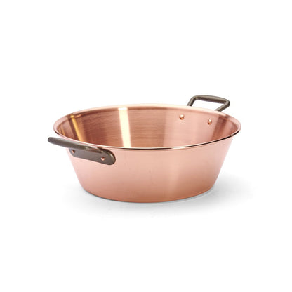 De Buyer Copper 38cm Conical Jam Pan W/Cast Iron Handles - De Buyer UK