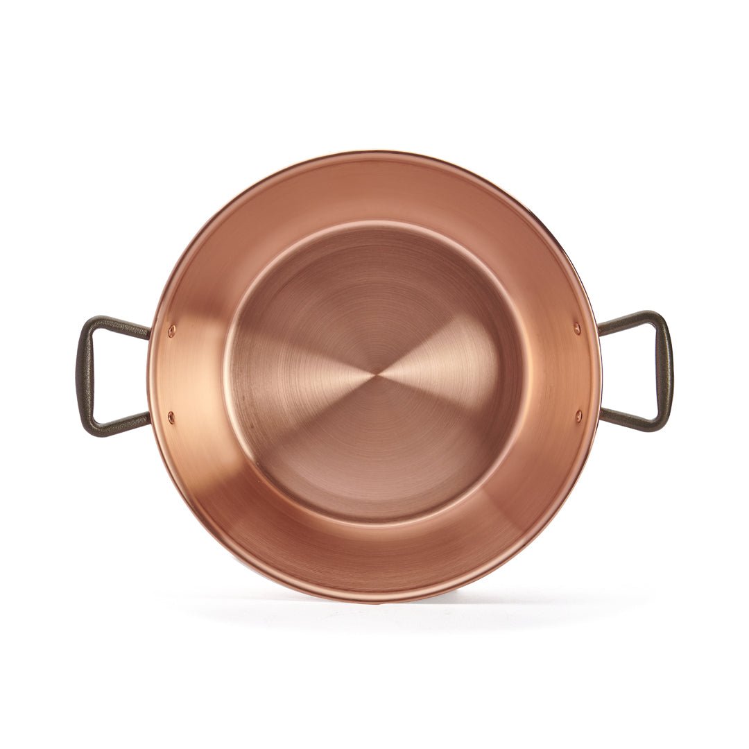 De Buyer Copper 38cm Conical Jam Pan W/Cast Iron Handles - De Buyer UK