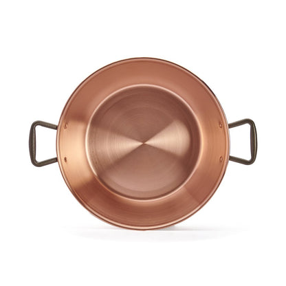 De Buyer Copper 38cm Conical Jam Pan W/Cast Iron Handles - De Buyer UK