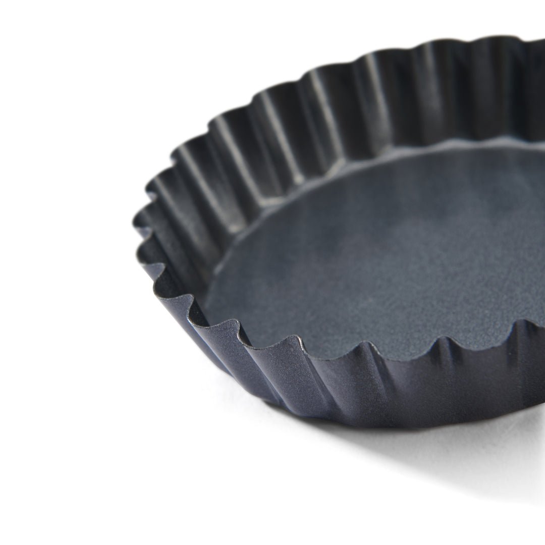 De Buyer Fluted 10cm Tart Mould W/Oblique Edge - De Buyer UK