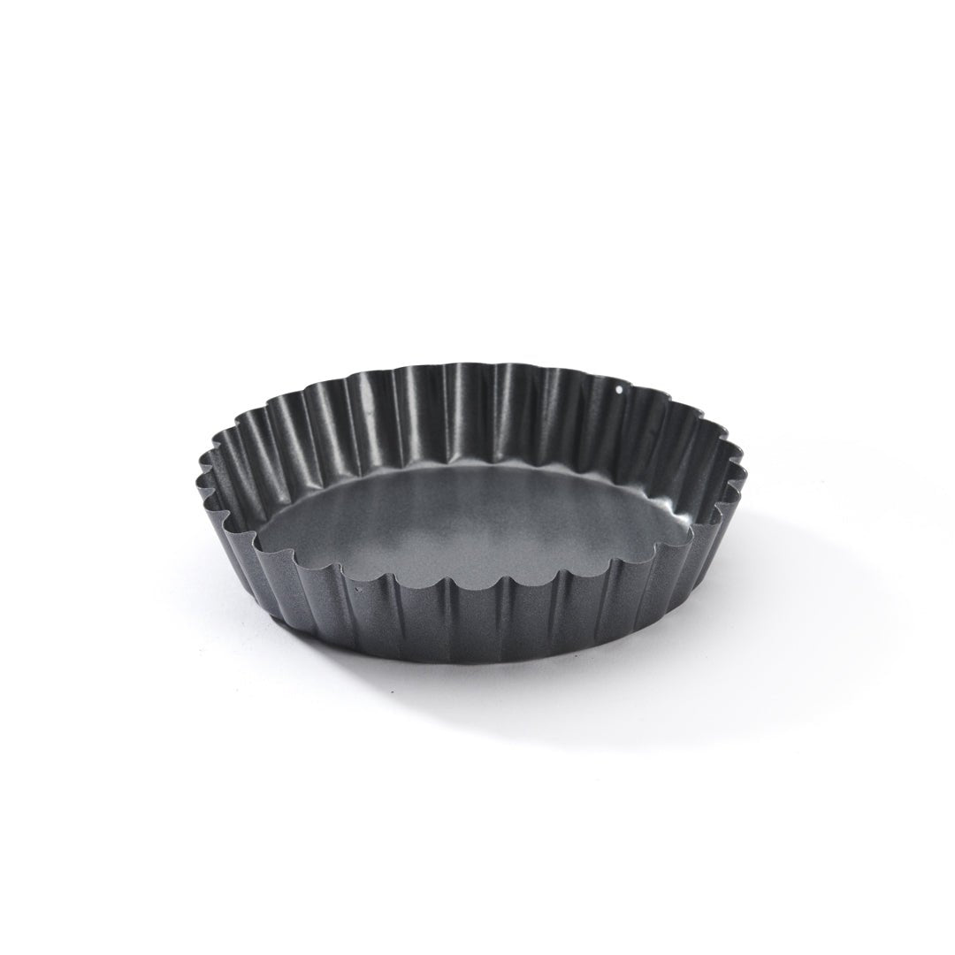 De Buyer Fluted 12cm Tart Mould W/Oblique Edge - De Buyer UK
