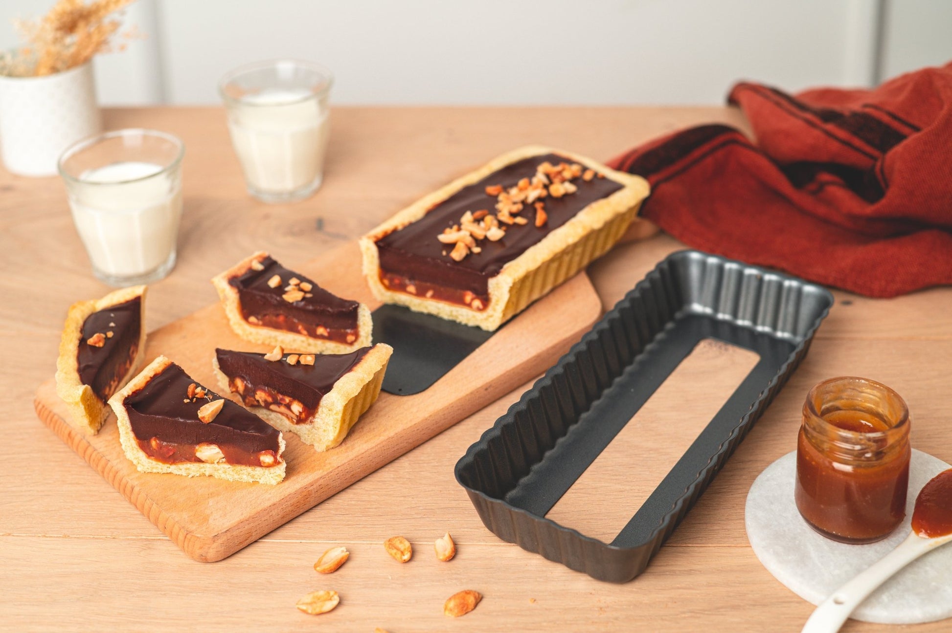 De Buyer Fluted 20cm Rectangular Tart Mould W/Loose Bottom - De Buyer UK
