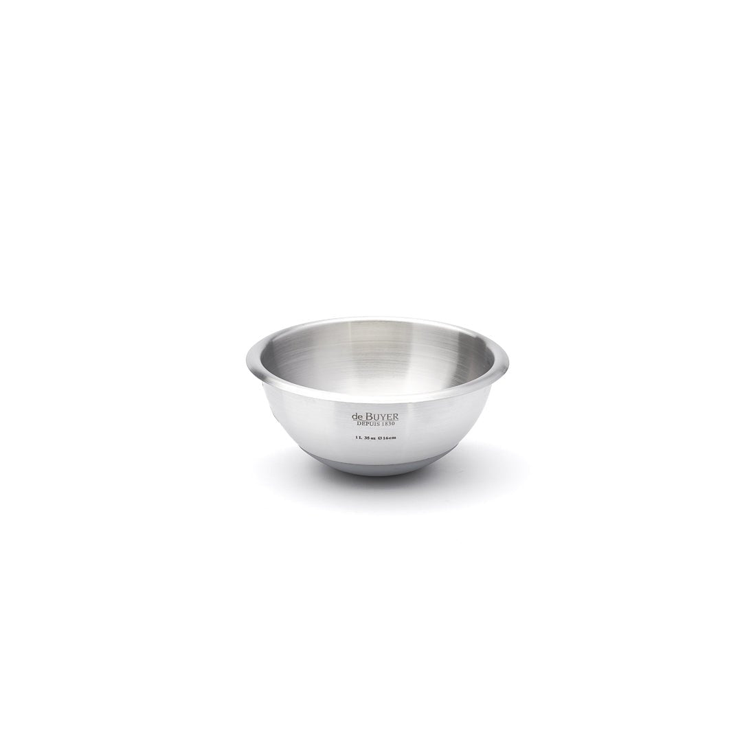 De Buyer Hemispherical 16cm Bowl with Silicone Base (1L) - De Buyer UK