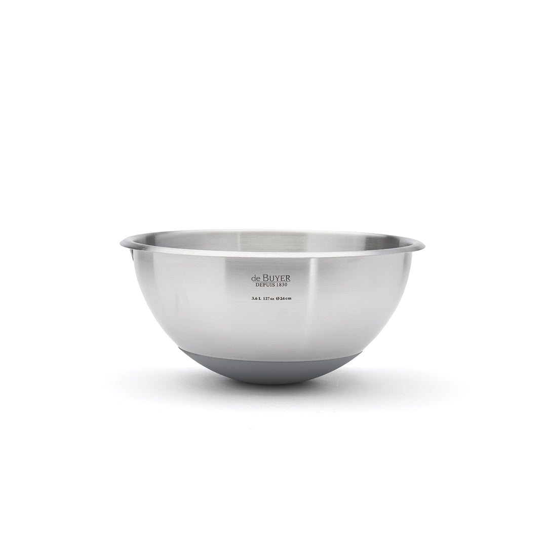 De Buyer Hemispherical 24cm Pastry Bowl with Silicone Base - De Buyer UK