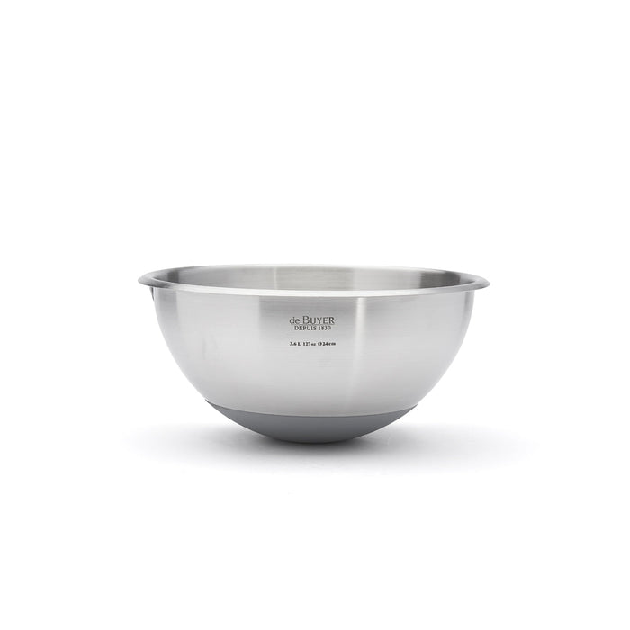 De Buyer Hemispherical 24cm Pastry Bowl with Silicone Base - De Buyer UK