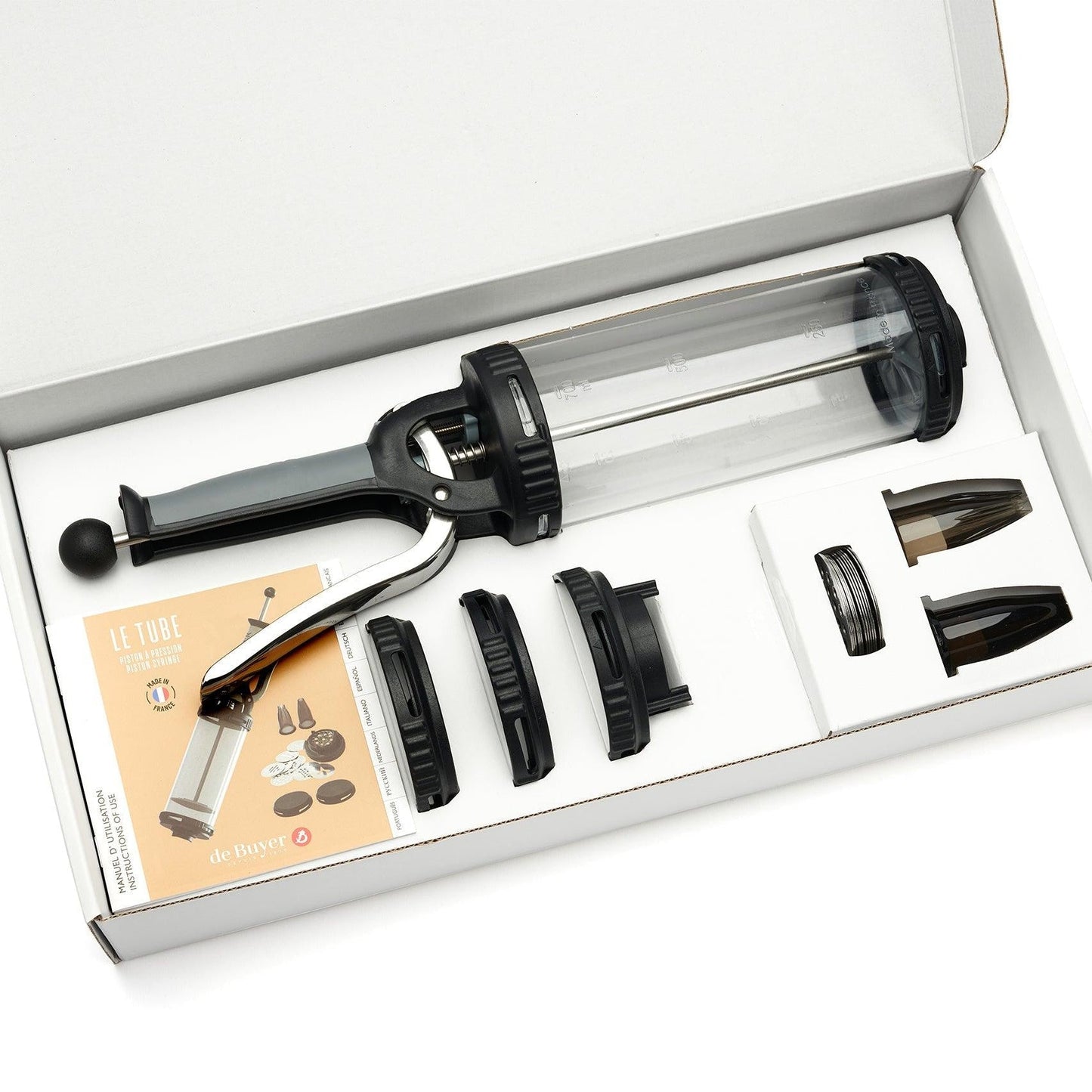 De Buyer Le Tube Pressure Pastry Syringe Set (Biscuit Kit Included) - De Buyer UK