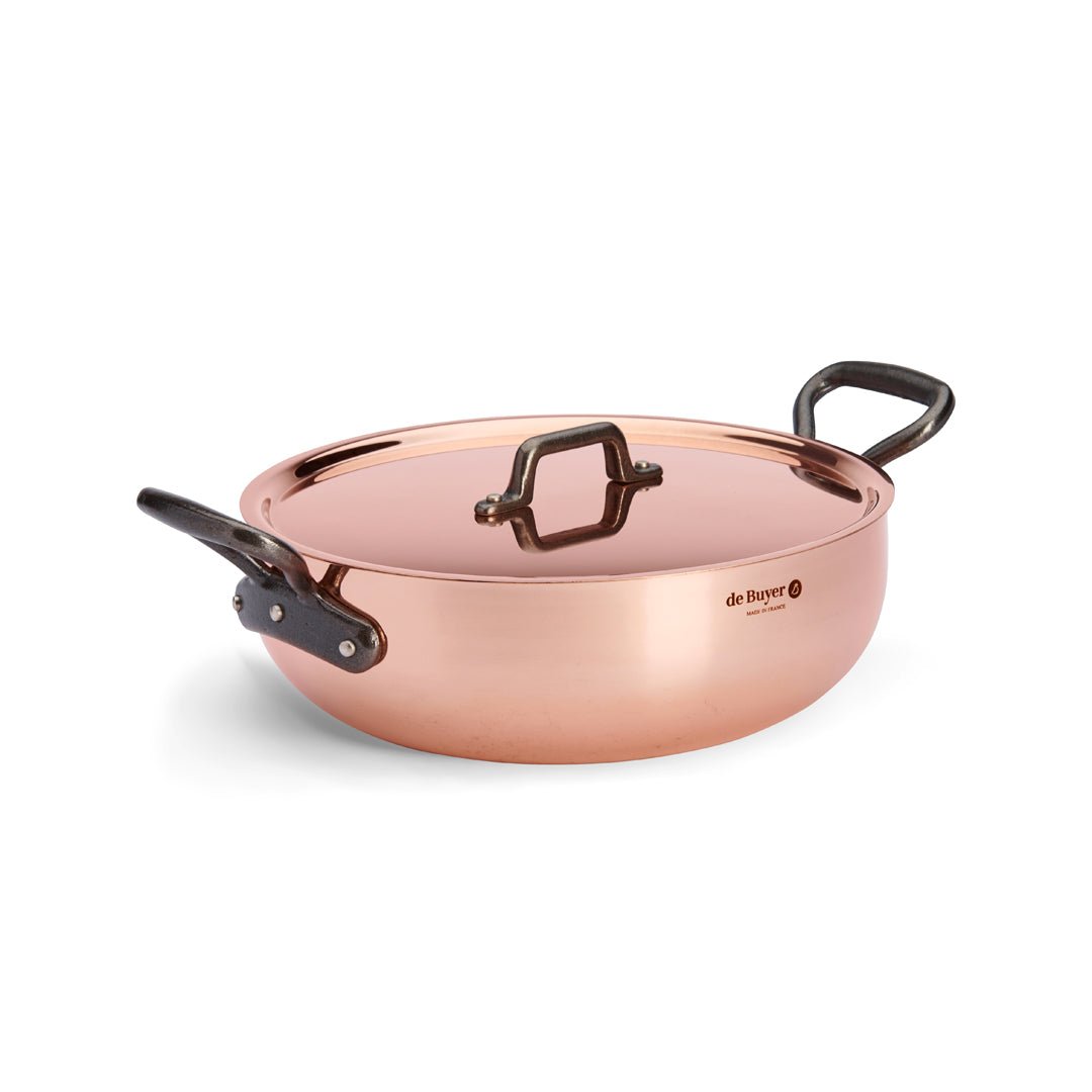 De Buyer Prima Matera 28cm Rounded Saute Pan with Lid | Cast Handle - De Buyer UK