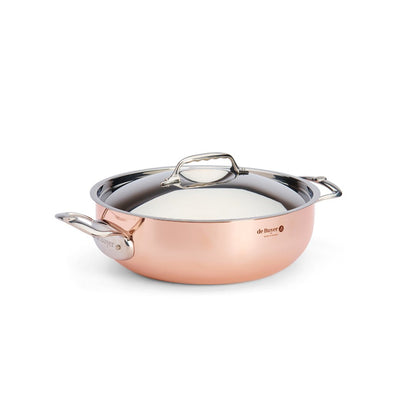 De Buyer Prima Matera 28cm Rounded Saute Pan with Lid | Steel Handle - De Buyer UK