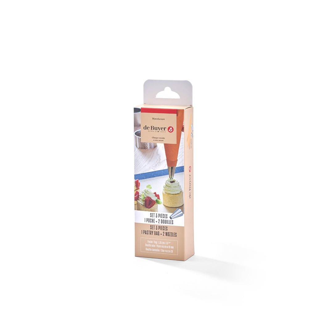 De Buyer Silicone 35cm Pastry Bag + 2 Stainless Steel Nozzles - De Buyer UK