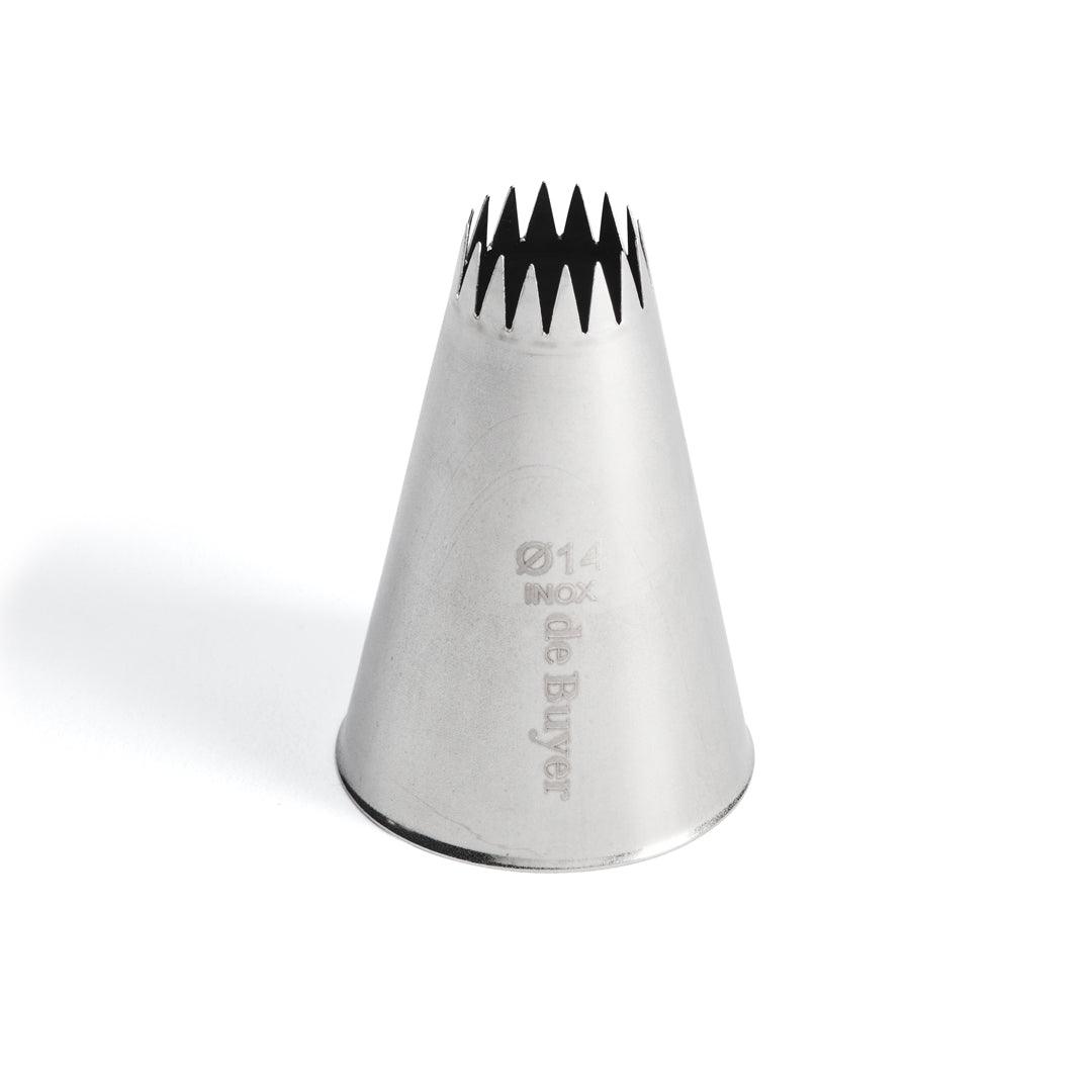 De Buyer Stainless Steel 14mm Petit Four Star Nozzle - 16 Teeth - De Buyer UK