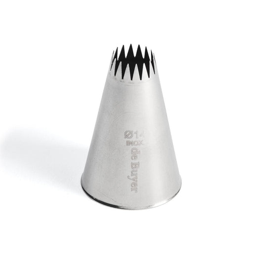 De Buyer Stainless Steel 14mm Petit Four Star Nozzle - 16 Teeth - De Buyer UK