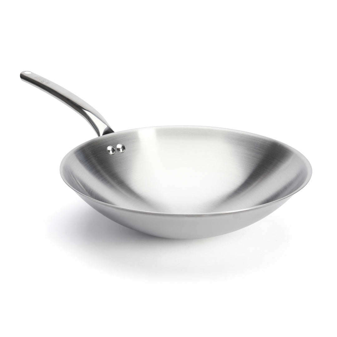 De Buyer Stainless Steel 36cm Hemispherical Wok - De Buyer UK