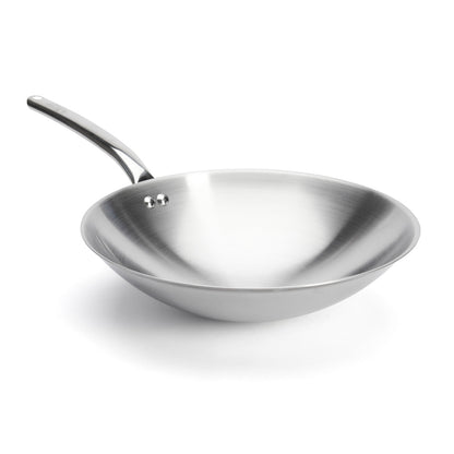 De Buyer Stainless Steel 36cm Hemispherical Wok - De Buyer UK