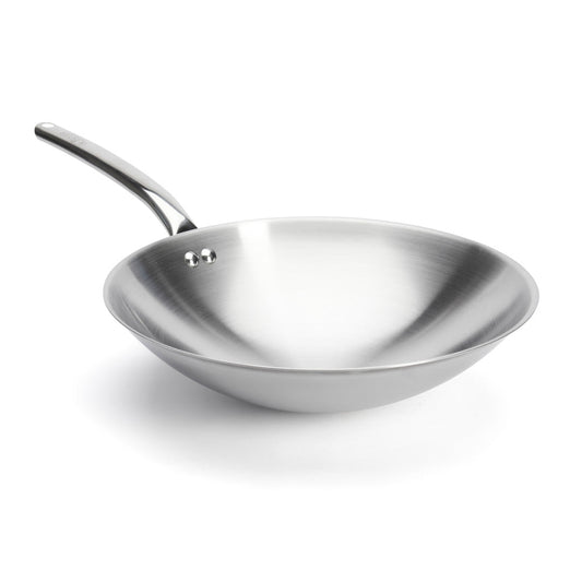 De Buyer Stainless Steel 36cm Hemispherical Wok - De Buyer UK