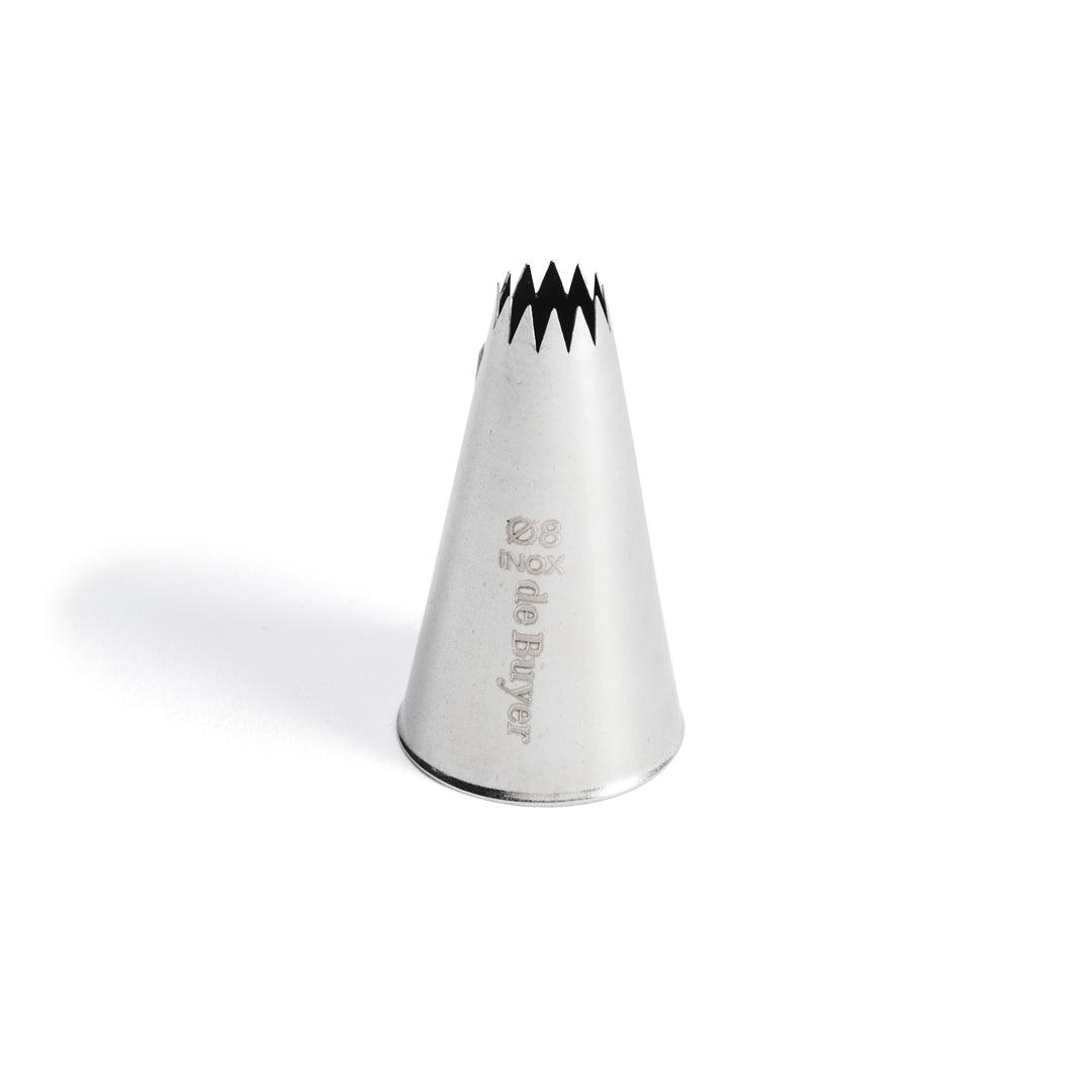 De Buyer Stainless Steel 8mm Petit Four Star Nozzle - 12 Teeth - De Buyer UK