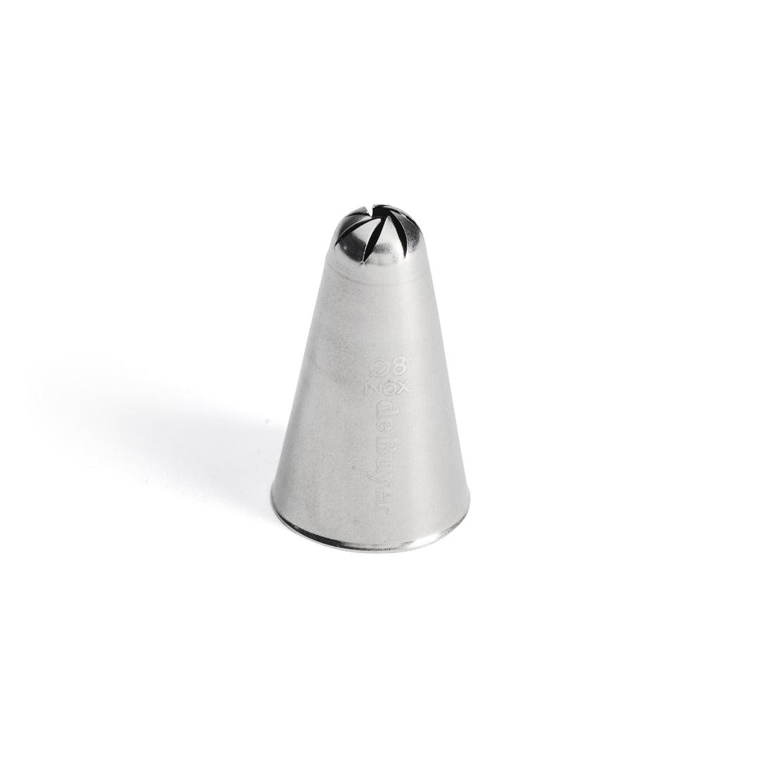 De Buyer Stainless Steel 8mm Rose Nozzle - 8 Points - De Buyer UK