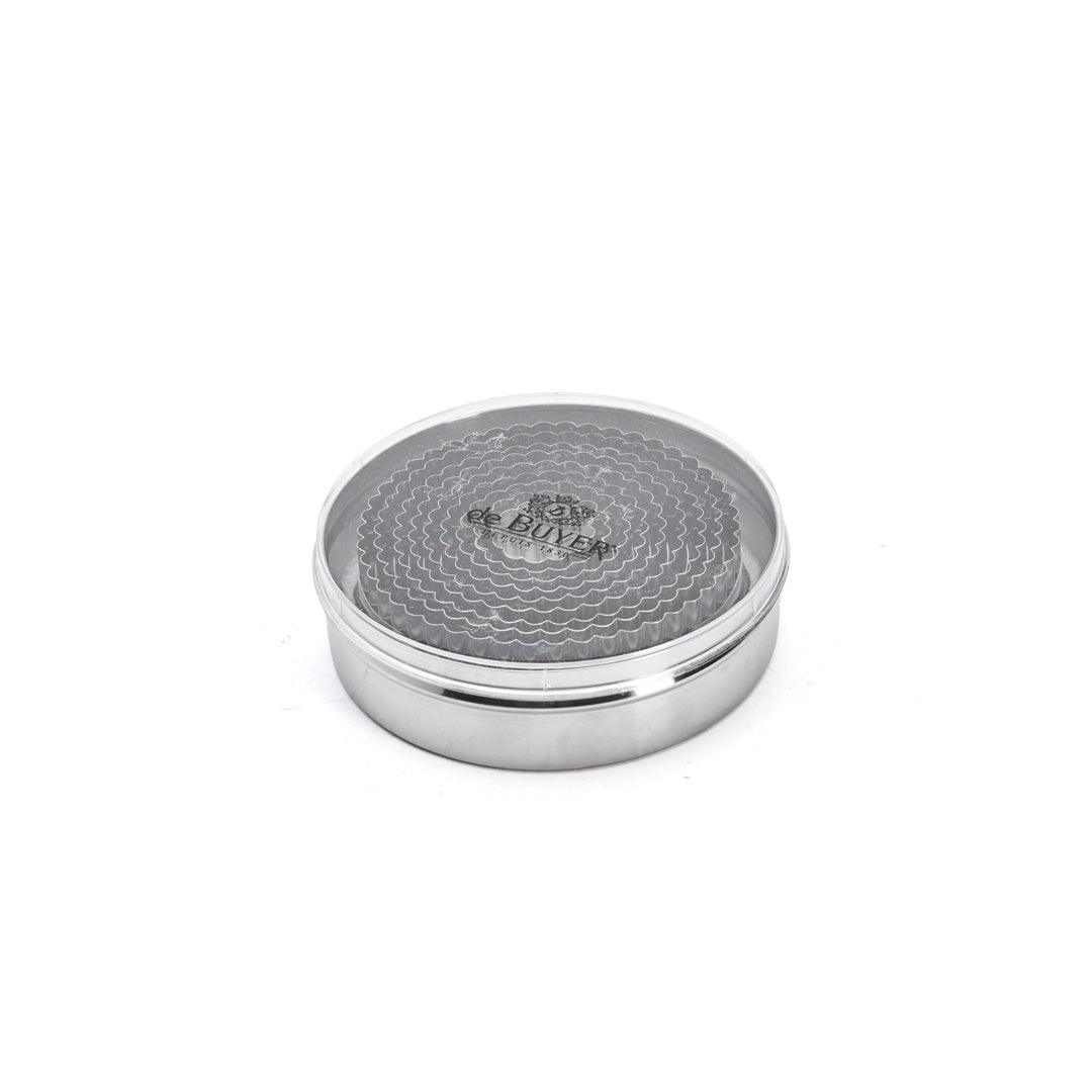 De Buyer Stainless Steel Fluted Cutters - Box of 9 (3cm - 11cm) - De Buyer UK