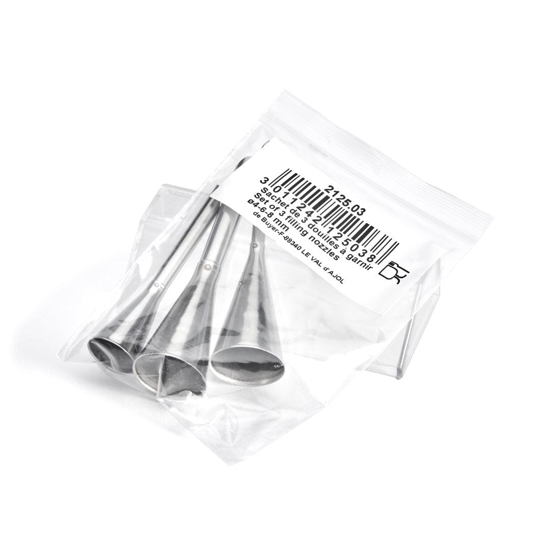 De Buyer Stainless Steel Garnishing Nozzles - 3 Piece Set - De Buyer UK