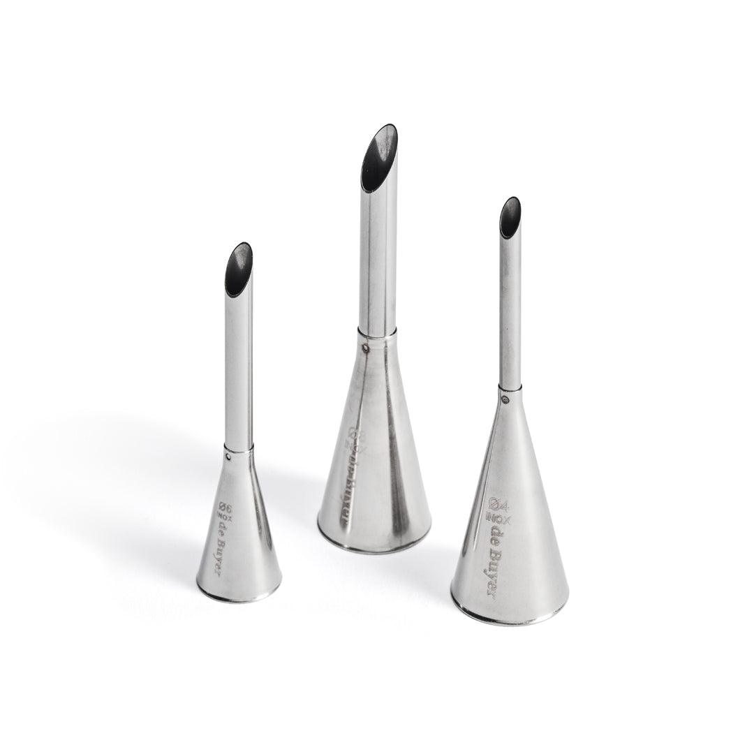 De Buyer Stainless Steel Garnishing Nozzles - 3 Piece Set - De Buyer UK