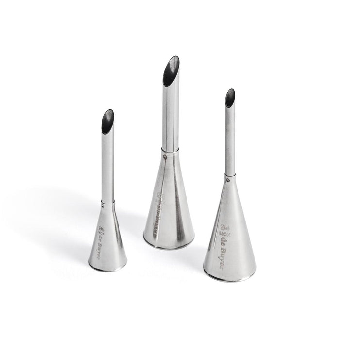 De Buyer Stainless Steel Garnishing Nozzles - 3 Piece Set - De Buyer UK