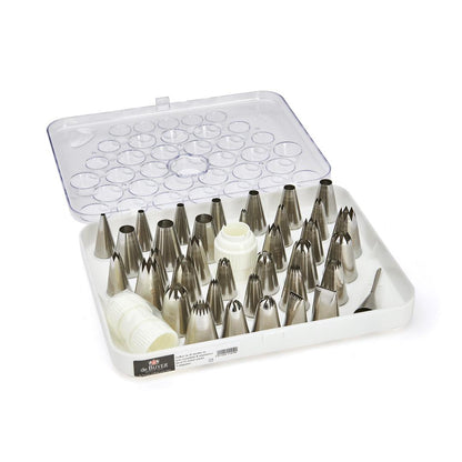De Buyer Stainless Steel Pastry Nozzles - 35 Piece Set + 2 Adaptors - De Buyer UK