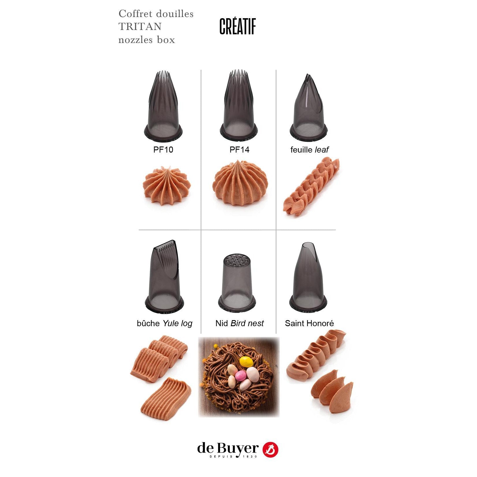 De Buyer Tritan Creative Nozzle Set With Holder - 6 Piece Set - De Buyer UK