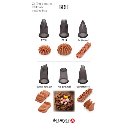 De Buyer Tritan Creative Nozzle Set With Holder - 6 Piece Set - De Buyer UK
