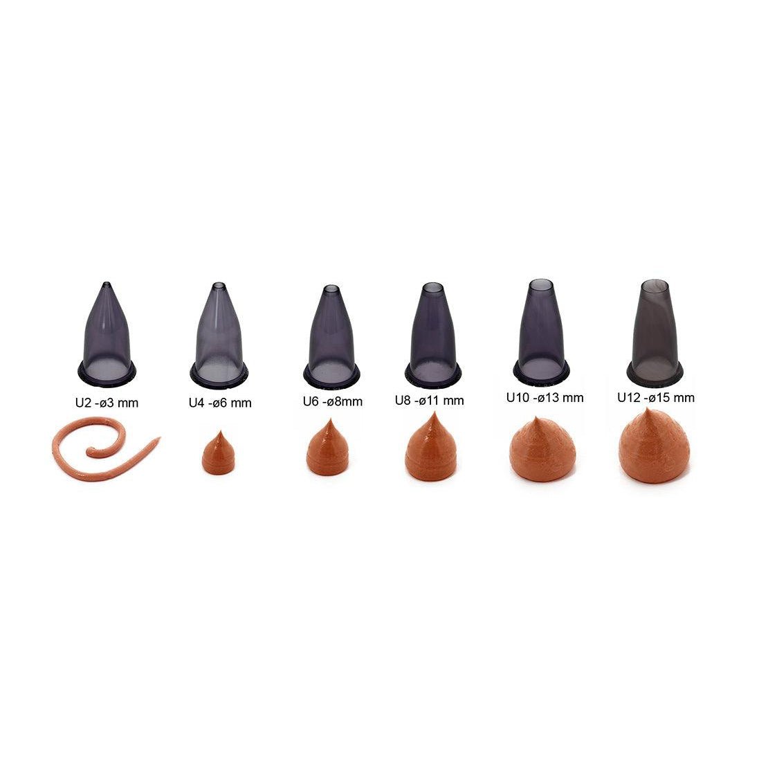 De Buyer Tritan Plain Nozzle Set With Holder - 6 Piece Set - De Buyer UK