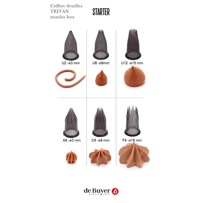 De Buyer Tritan Starter Nozzle Set With Holder - 6 Piece Set - De Buyer UK